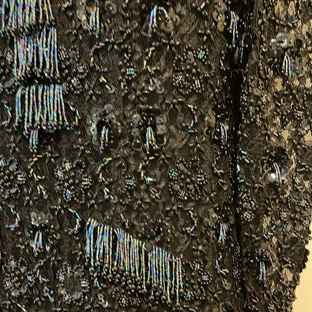 Designer high end Black beaded gown size 4 - Picture 4 of 16